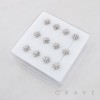 CELESTIAL MULTI CZ STARBURST POLISH 316L SURGICAL STEEL L-SHAPE NOSE RING BOX